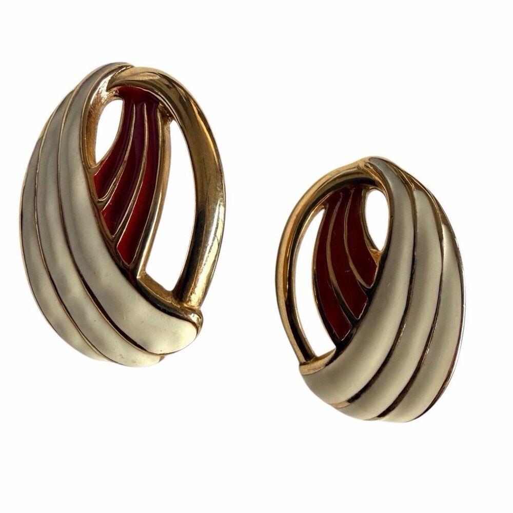 Monet Vintage Enamel Earrings